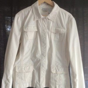 Chico's Fall/Spring light weight off white jacket. Size L